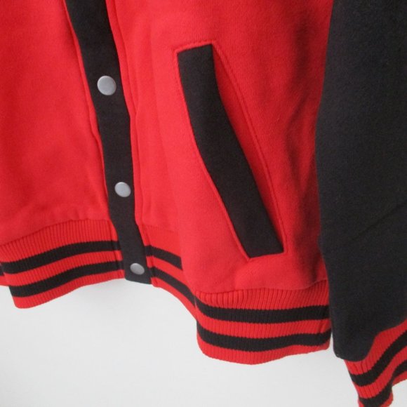 CARDIGAN FLEECE SPORT SWEATER BUTTON UP RED & BLACK SMALL NEW #32 - Picture 14 of 14